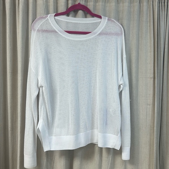 Planet by Lauren G White Mesh Knit Shirt - Picture 1 of 3